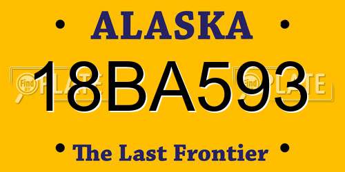 18BA593 Alaska License Plate