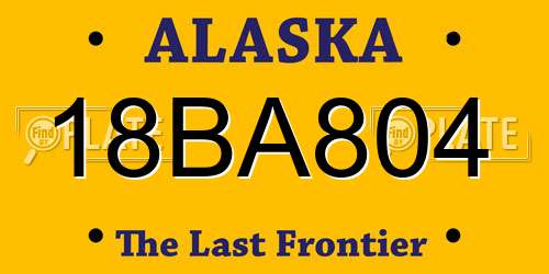 18BA804 Alaska License Plate