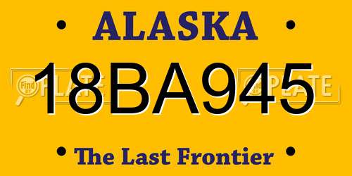 18BA945 Alaska License Plate