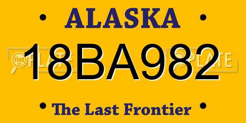18BA982 Alaska License Plate