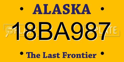 18BA987 Alaska License Plate