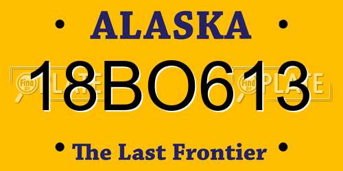 18BO613 Alaska License Plate