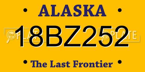18BZ252 Alaska License Plate