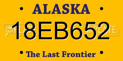 18EB652 Alaska License Plate