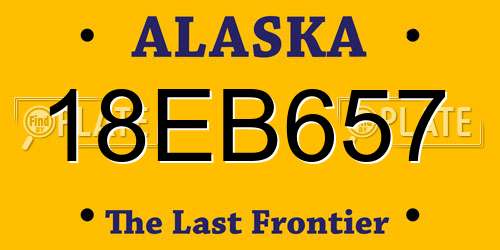 18EB657 Alaska License Plate