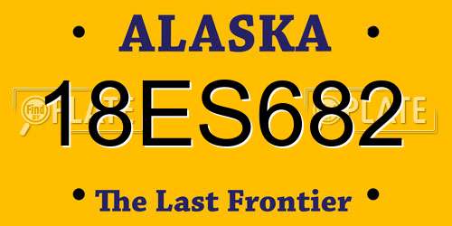 18ES682 Alaska License Plate