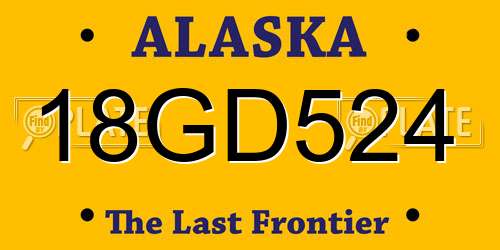 18GD524 Alaska License Plate