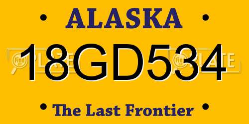 18GD534 Alaska License Plate
