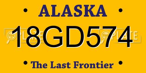 18GD574 Alaska License Plate