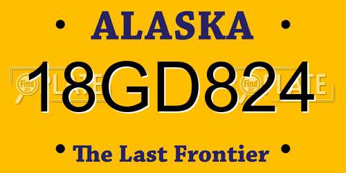 18GD824 Alaska License Plate