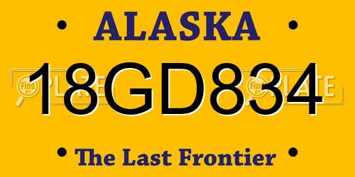 18GD834 Alaska License Plate