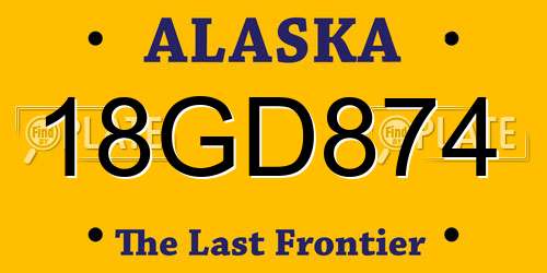 18GD874 Alaska License Plate