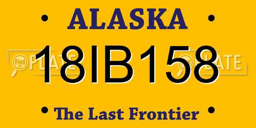 18IB158 Alaska License Plate
