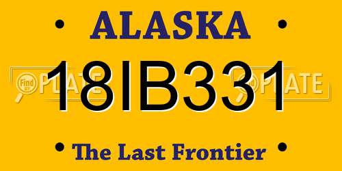 18IB331 Alaska License Plate