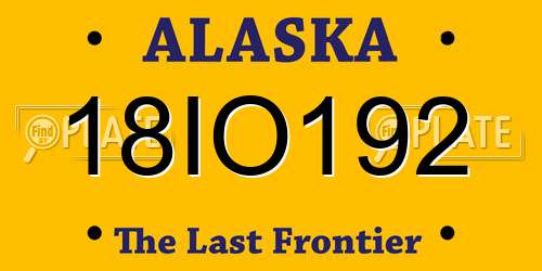 18IO192 Alaska License Plate