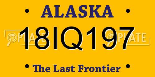 18IQ197 Alaska License Plate