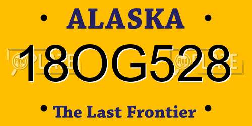 18OG528 Alaska License Plate