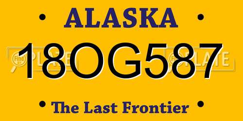 18OG587 Alaska License Plate