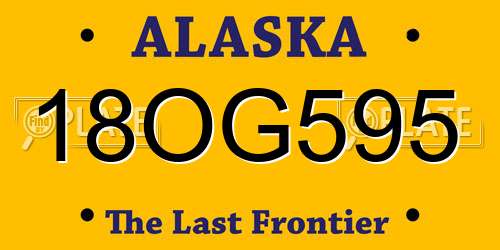 18OG595 Alaska License Plate