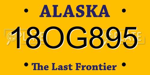 18OG895 Alaska License Plate