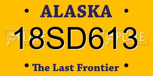 18SD613 Alaska License Plate