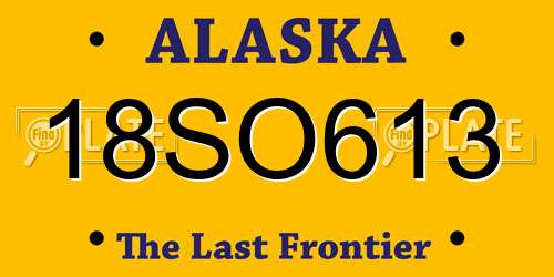 18SO613 Alaska License Plate