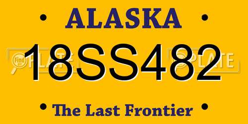 18SS482 Alaska License Plate