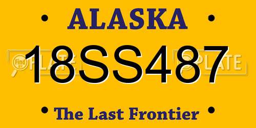 18SS487 Alaska License Plate
