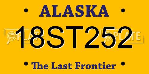 18ST252 Alaska License Plate
