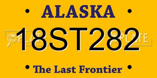 18ST282 Alaska License Plate