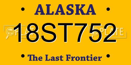 18ST752 Alaska License Plate