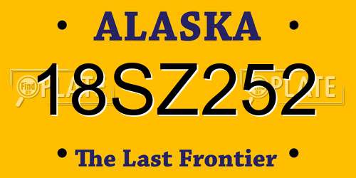 18SZ252 Alaska License Plate