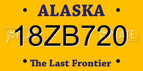 18ZB720 Alaska License Plate