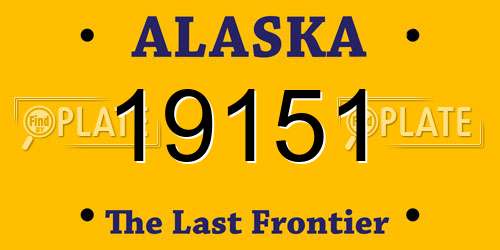 19151 Alaska License Plate
