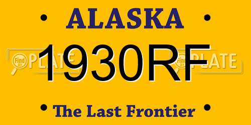 1930RF Alaska License Plate