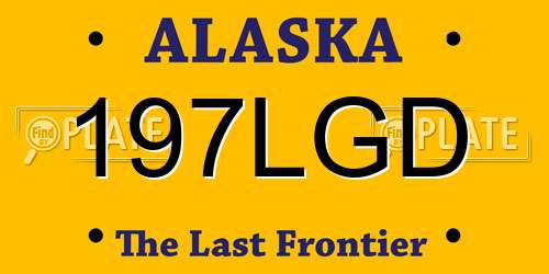 197LGD Alaska License Plate