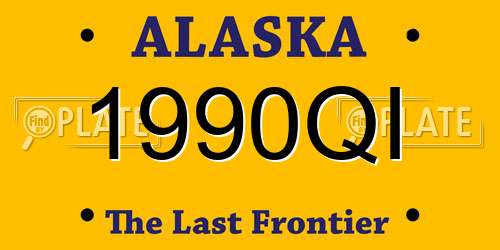 1990QI Alaska License Plate