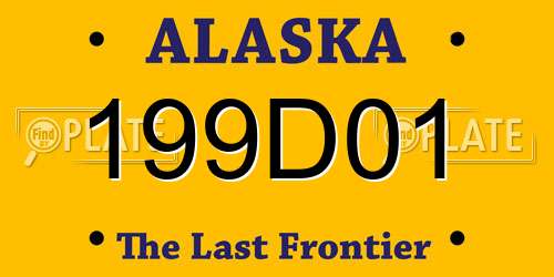 199D01 Alaska License Plate
