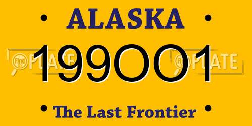 199OO1 Alaska License Plate