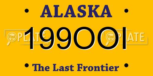 199OOI Alaska License Plate