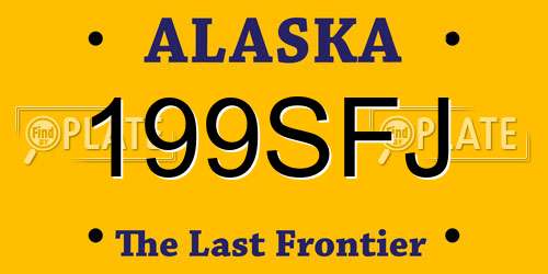 199SFJ Alaska License Plate