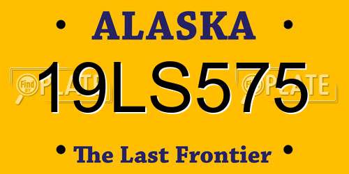 19LS575 Alaska License Plate