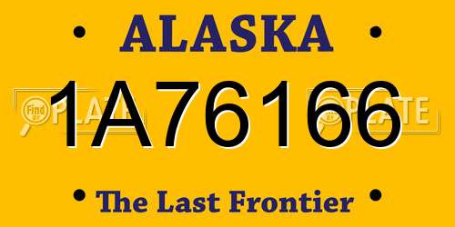 1A76166 Alaska License Plate