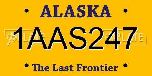 1AAS247 Alaska License Plate