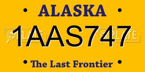 1AAS747 Alaska License Plate