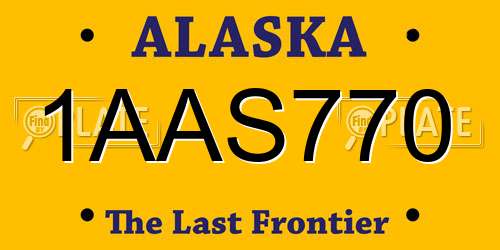 1AAS770 Alaska License Plate