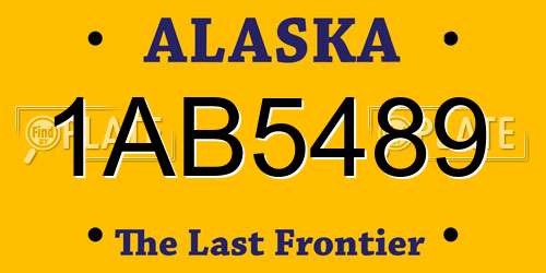 1AB5489 Alaska License Plate