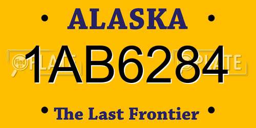 1AB6284 Alaska License Plate