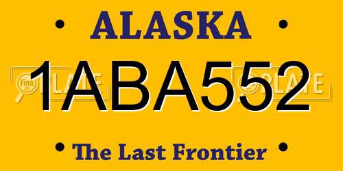 1ABA552 Alaska License Plate
