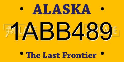 1ABB489 Alaska License Plate